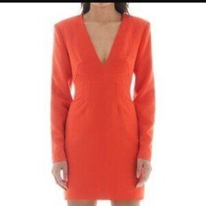 NWT LBV V Neck Long Sleeved Dress with Shoulder Pads